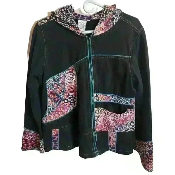 Parsley and Sage Tops - Parsley & Sage Womens Sweatshirt Art To Wear Top Size Medium Abstract Patchwork